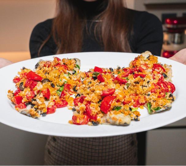 Filetti di spigola gratinati