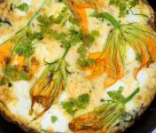 Frittata con fiori di zucca 