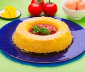 Sartù di riso allo zafferano con bocconcini di cinghiale